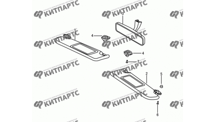 Солнцезащитный козырек, зеркало заднего вида Dong Feng H30 Cross